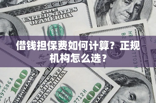武汉借钱担保费如何计算？正规机构怎么选？
