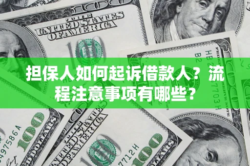 武汉担保人如何起诉借款人？流程注意事项有哪些？
